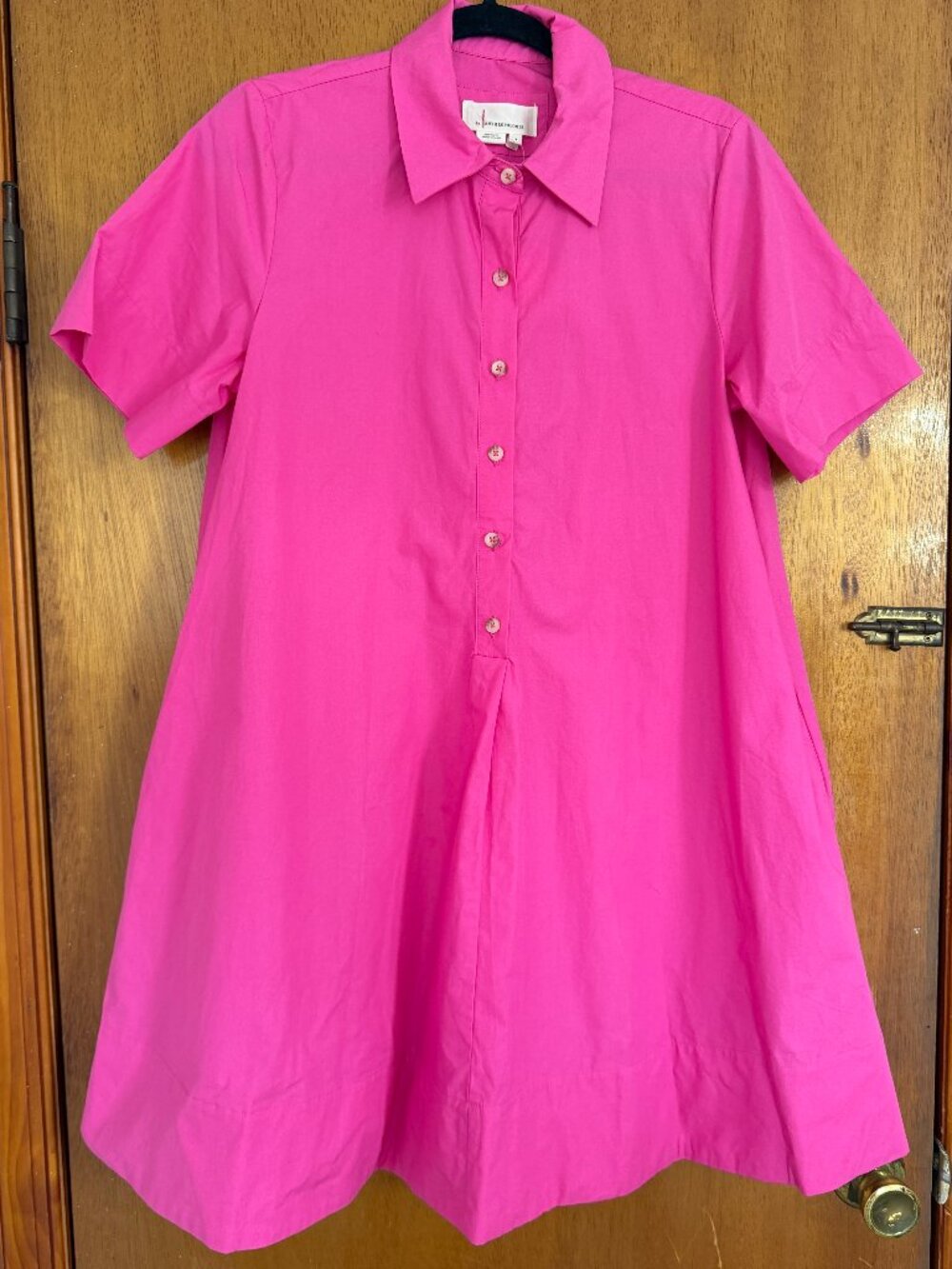 Anthropologie Hot Pink Cotton Shirtdress (NWT)